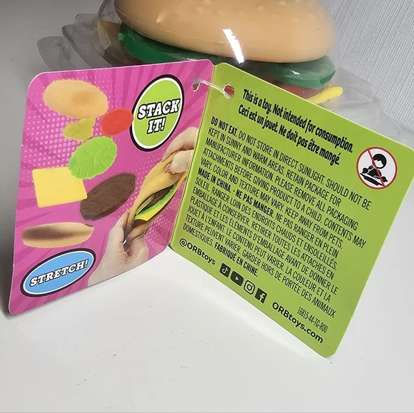 Stretchie Burger Toy NEW - Picture 4 of 6